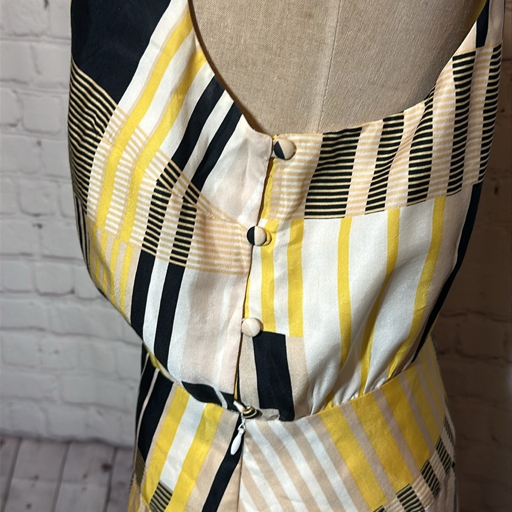 Anthropologie Maeve Yellow and black geometric Dress size 6 - Picture 4 of 6